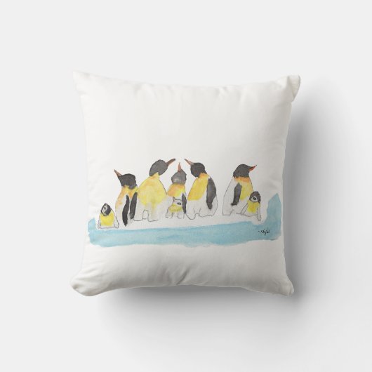 ペンギンの家族 クッション (正面)