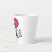 ペンギンの干支の馬年お祝い | オーダーメイド カフェラテマグ (正面)