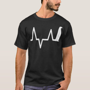 ペンギンの心拍おもしろい黒可愛い鳥獣の値リスト Tシャツ