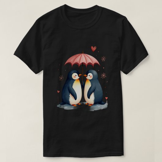 ペンギンの恋 Tシャツ (デザイン正面)