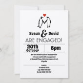 ペンギンの愛のエンゲージメント招待状 招待状 (正面)