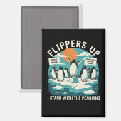 ペンギンの抵抗を受けて立つフリッパーズおもしろい マグネット (正面/裏面)