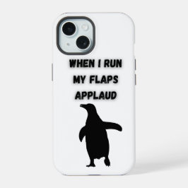 ペンギンの拍手が場違いで恥ずかしい iPhone 15ケース