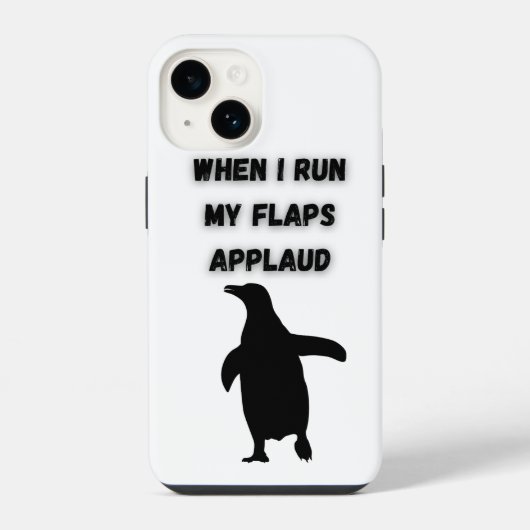ペンギンの拍手は場違いで恥ずかしい iPhoneケース (裏面)
