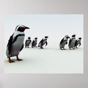 ペンギンの整列 ポスター