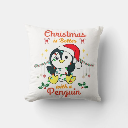 ペンギンの方がクリスマスだ クッション (正面)