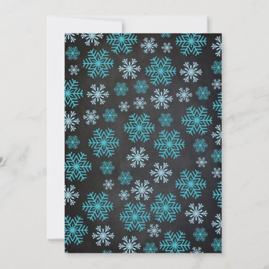 ペンギンの最初誕生日の招待状の黒板 招待状 (裏面)