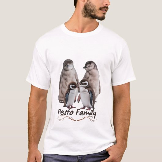 ペンギンの有名な鳥に家族のエッセンチアを持つ人 Tシャツ (正面)