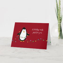ペンギンの楽しいクリスマスの休日は挨拶を望みます シーズンカード