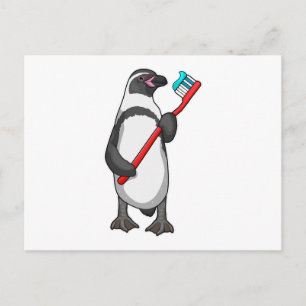 ペンギンの歯ブラシ ポストカード