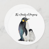 ペンギンの水彩画スケッチ シーズンカード (正面/裏面)