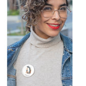 ペンギンの水色、カスタマイズ可能 缶バッジ