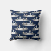 ペンギンの氷山のパーティーの枕(海軍) クッション (裏面)