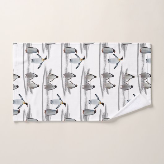 ペンギンの氷山のパーティーの浴室タオルセット バスタオルセット (ハンドタオル)