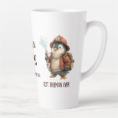 ペンギンの消防士の冬ギフトマグカップ(名入れ可) カフェラテマグ (右)