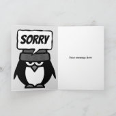 ペンギンの漫画を使った申し訳なおもしろいい謝罪カード カード (内部)