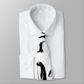 ペンギンの白黒パターン ネクタイ (タイ)