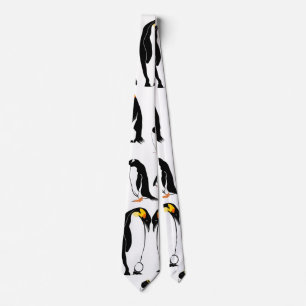 ペンギンの白黒パターン ネクタイ