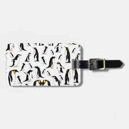ペンギンの白黒パターン ラゲッジタグ