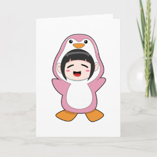 ペンギンの着ぐるみを着た子供 カード