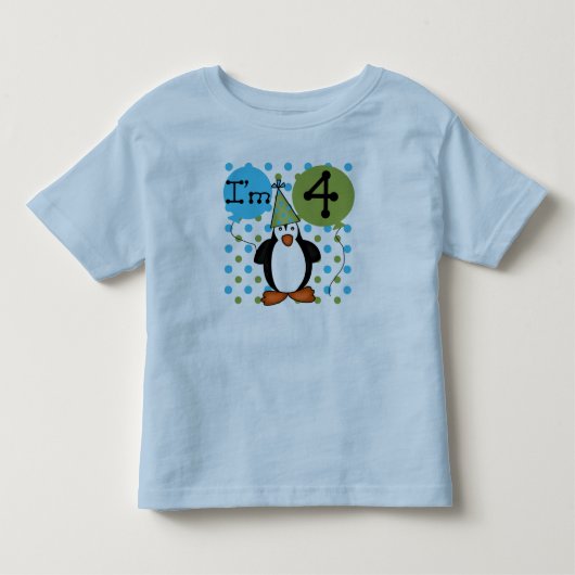 ペンギンの第4誕生日 トドラーTシャツ (正面)