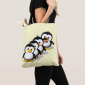 ペンギンの群 トートバッグ (クローズアップ)