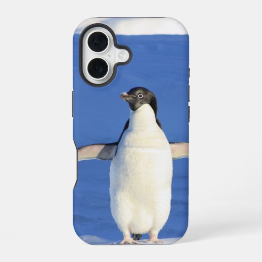 ペンギンの羽ばたく姿 iPhone 16ケース (裏面)