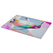 ペンギンの色の幾何学模様 |アートギフト カッティングボード (角)