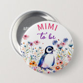 ペンギンの花ベビーシャワーMimi to be 缶バッジ (正面&裏面)