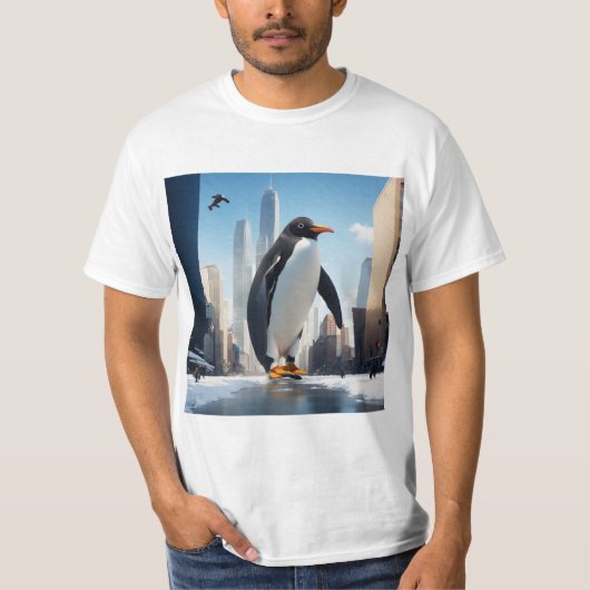ペンギンの行く先を見ろ Tシャツ (正面)