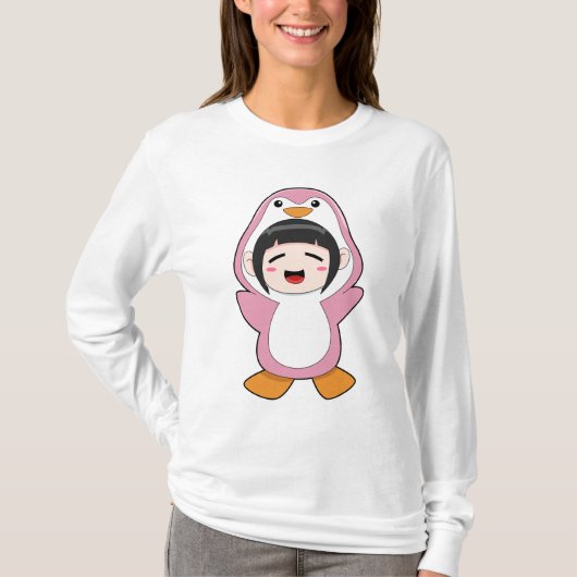 ペンギンの衣装を着た子ども Tシャツ (正面)