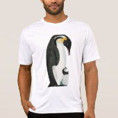 ペンギンの親子愛情表現アート Tシャツ (正面)