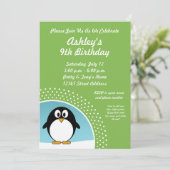 ペンギンの誕生日のパーティの招待状 招待状 (スタンド正面)