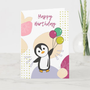 ペンギンの誕生日カード あなたに幸せな誕生日を ペンギンたちから カード