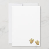 ペンギンの赤ちゃんとママのベビーシャワー招待状　ゴールド 招待状 (裏面)