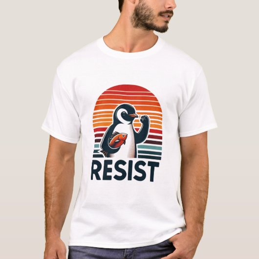 ペンギンの野生生物救の環境を強化 Tシャツ (正面)