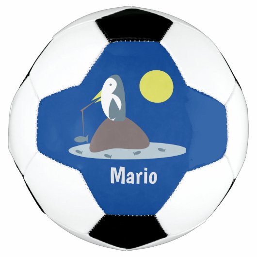 ペンギンの釣りモノグラム 名前 サッカーボール (正面)