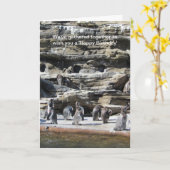 ペンギンの集合 カード (黄色い花)