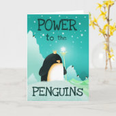 ペンギンの電源を入れる – グリーティングカード (黄色い花)