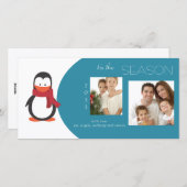 ペンギンの青い休日の写真カード シーズンカード (正面/裏面)