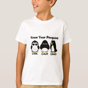 ペンギンの静カッコいいけさを熱狂する知る Tシャツ