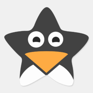 ペンギンの顔 星シール