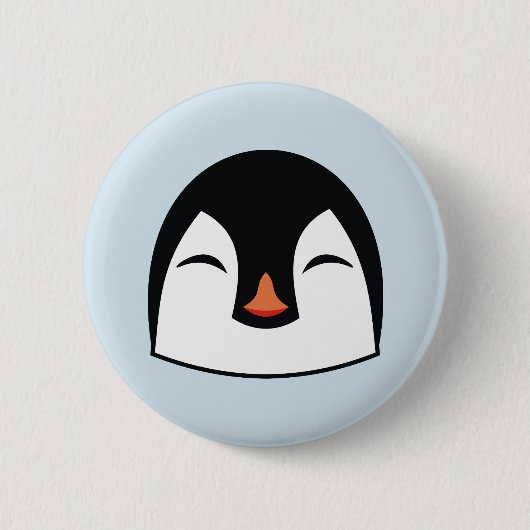 ペンギンの顔 缶バッジ (正面)