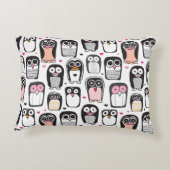 ペンギンの鳥のイラストレーションの背景 アクセントクッション (裏面)