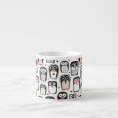 ペンギンの鳥のイラストレーションの背景 エスプレッソカップ (正面)