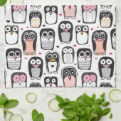 ペンギンの鳥のイラストレーションの背景 キッチンタオル (折り畳み)