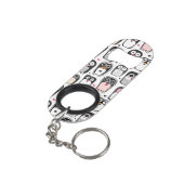 ペンギンの鳥のイラストレーションの背景 キーホルダー栓抜き (裏面アングル)