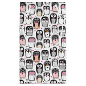 ペンギンの鳥のイラストレーションの背景 スモールペーパーバッグ (裏面)