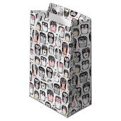 ペンギンの鳥のイラストレーションの背景 スモールペーパーバッグ (正面アングル)