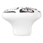 ペンギンの鳥のイラストレーションの背景 セラミックノブ (側面)